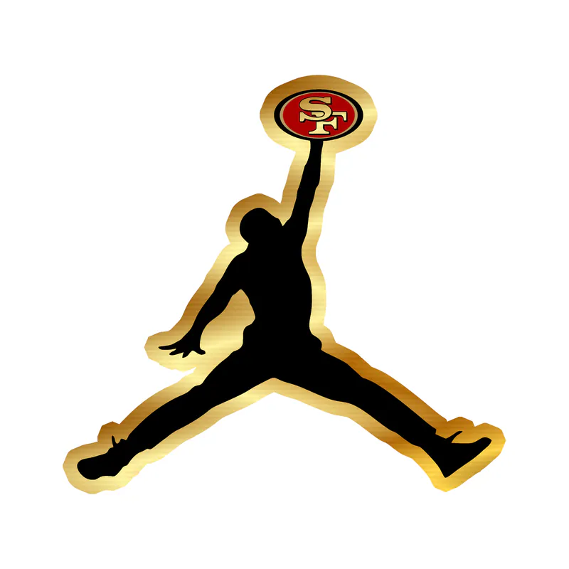 49ers Jumpman Gold Chrome Vinyl Decal