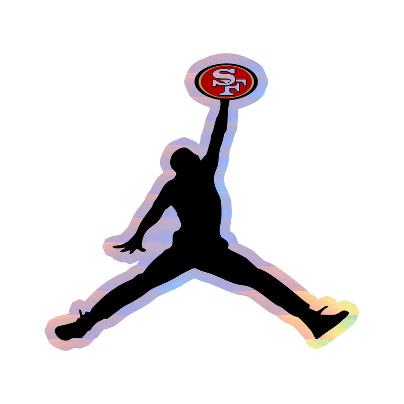 49ers Jumpman Holographic Vinyl Decal