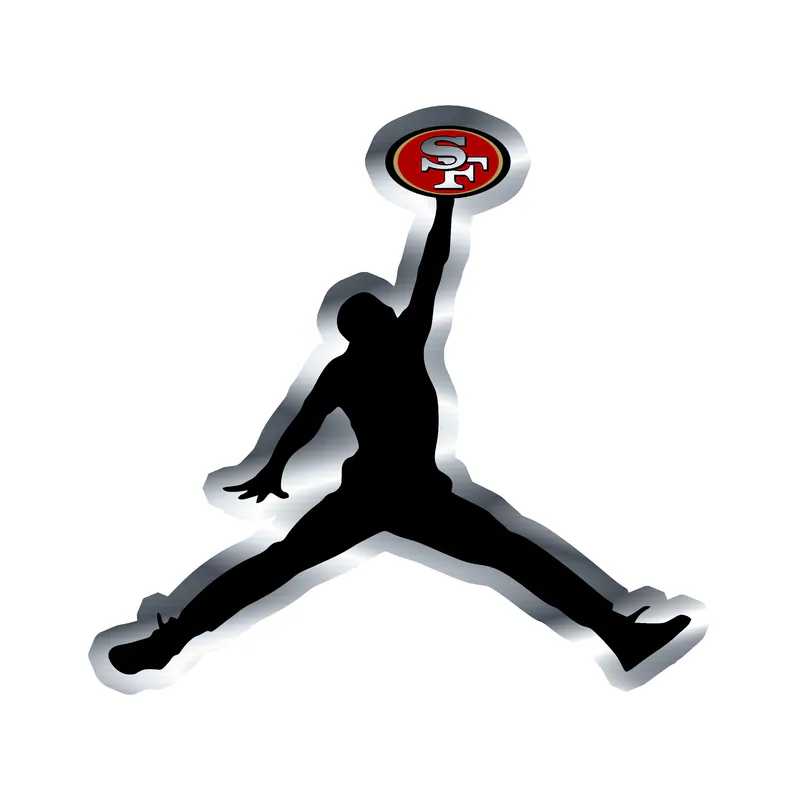 49ers Jumpman Silver Chrome Vinyl Decal