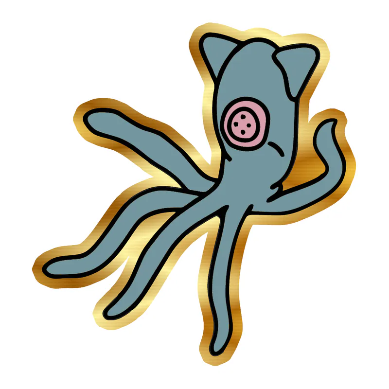 Coraline - Squid- Gold Chrome Vinyl Sticker - Custom Size