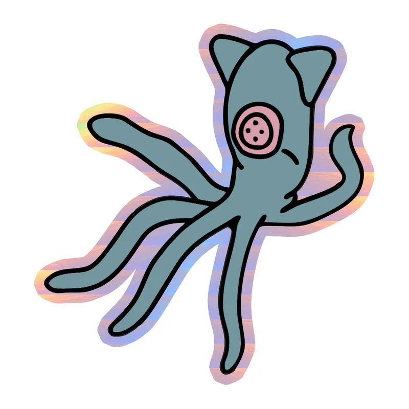 Coraline - Squid- Holographic Vinyl Sticker - Custom Size