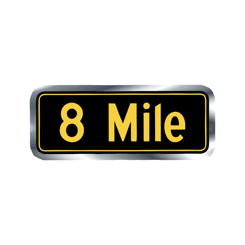 Eminem - 8 Mile - Silver Chrome Vinyl Sticker - Custom Size
