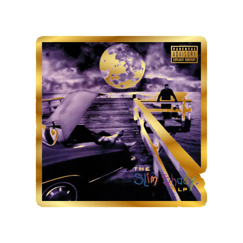 Eminem - The Slim Shady LP Album Cover - Gold Chrome Vinyl Sticker - Custom Size