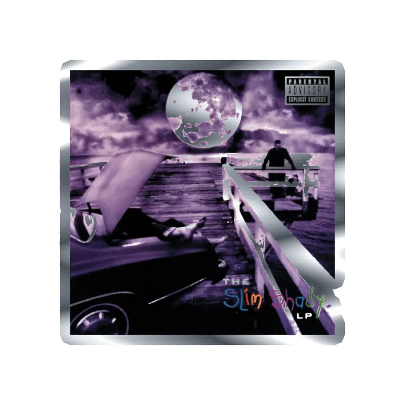 Eminem - The Slim Shady LP Album Cover - Silver Chrome Vinyl Sticker - Custom Size