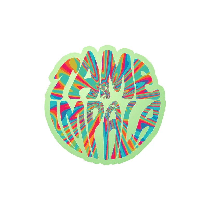 Tame Impala - Name In Circle - Glow in the Dark Vinyl Sticker - Custom Size