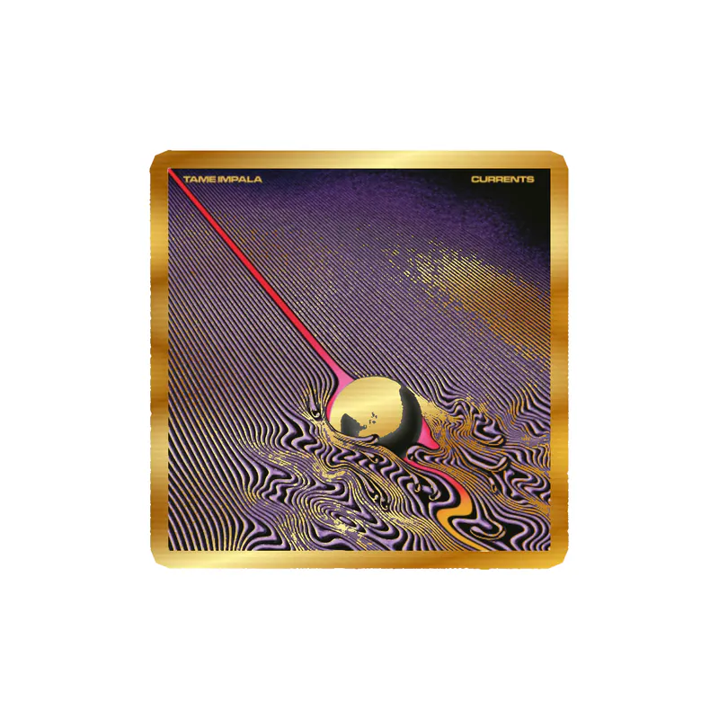 Tame Impala - Currents Album Cover - Gold Chrome Vinyl Sticker - Custom Size