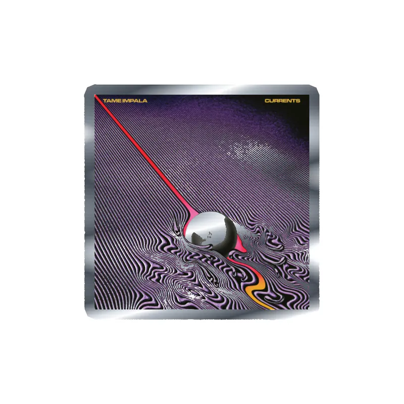 Tame Impala - Currents Album Cover - Silver Chrome Vinyl Sticker - Custom Size