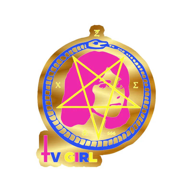 Tv Girl - Satan Girl With Name - Gold Chrome Vinyl Sticker - Custom Size