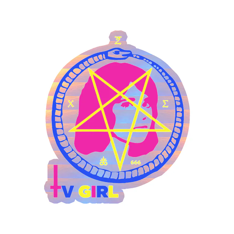 Tv Girl - Satan Girl With Name - Holographic Vinyl Sticker - Custom Size