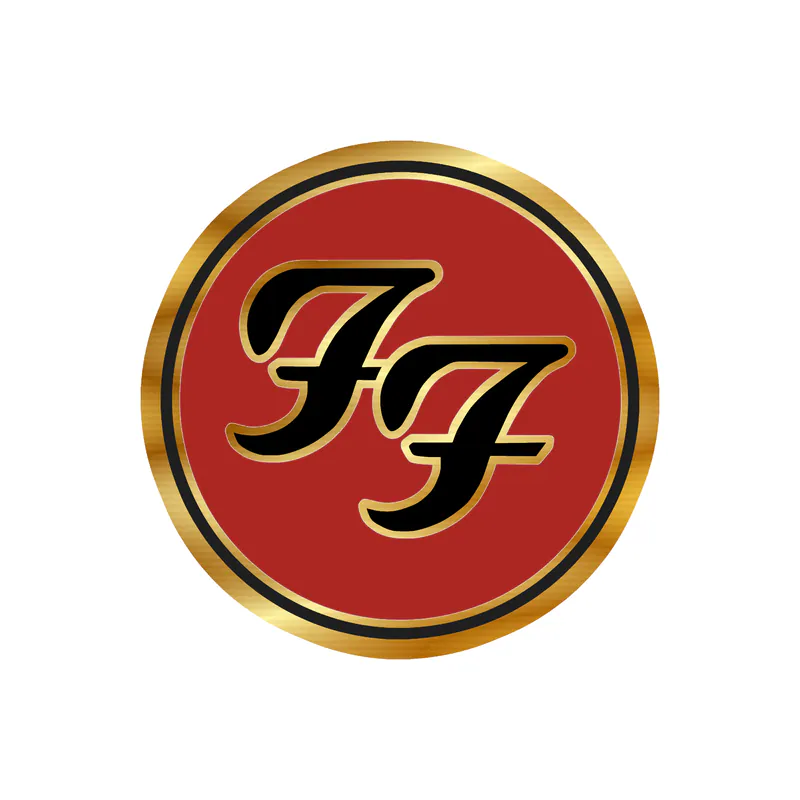 Foo Fighters - Logo 2 - Gold Chrome Vinyl Sticker - Custom Size