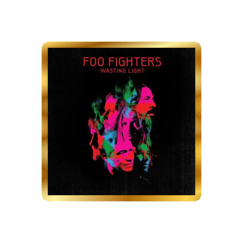 Foo Fighters - Wasting Light Album Cover - Gold Chrome Vinyl Sticker - Custom Size