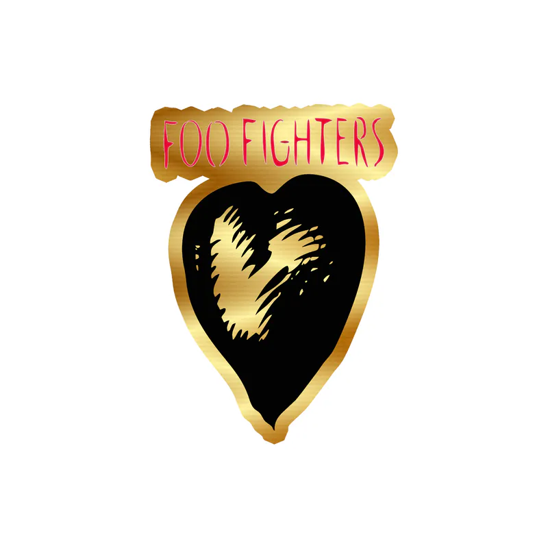 Foo Fighters - One By One Heart - Gold Chrome Vinyl Sticker - Custom Size