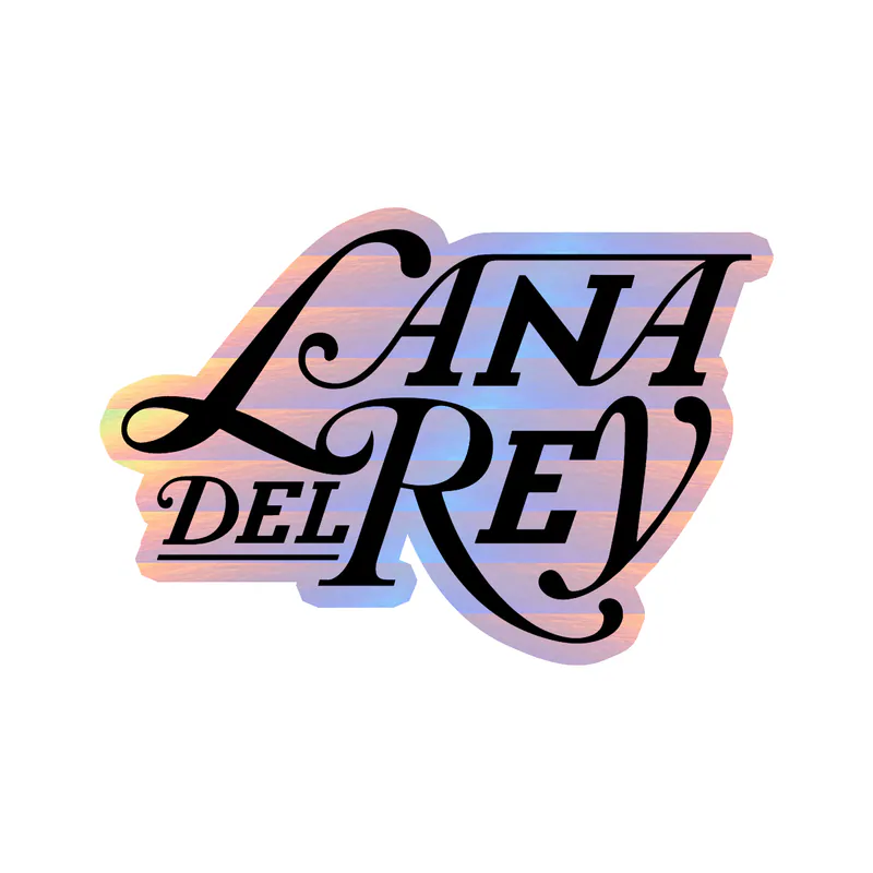 Lana Del Rey - Name in Black - Holographic Vinyl Sticker - Custom Size