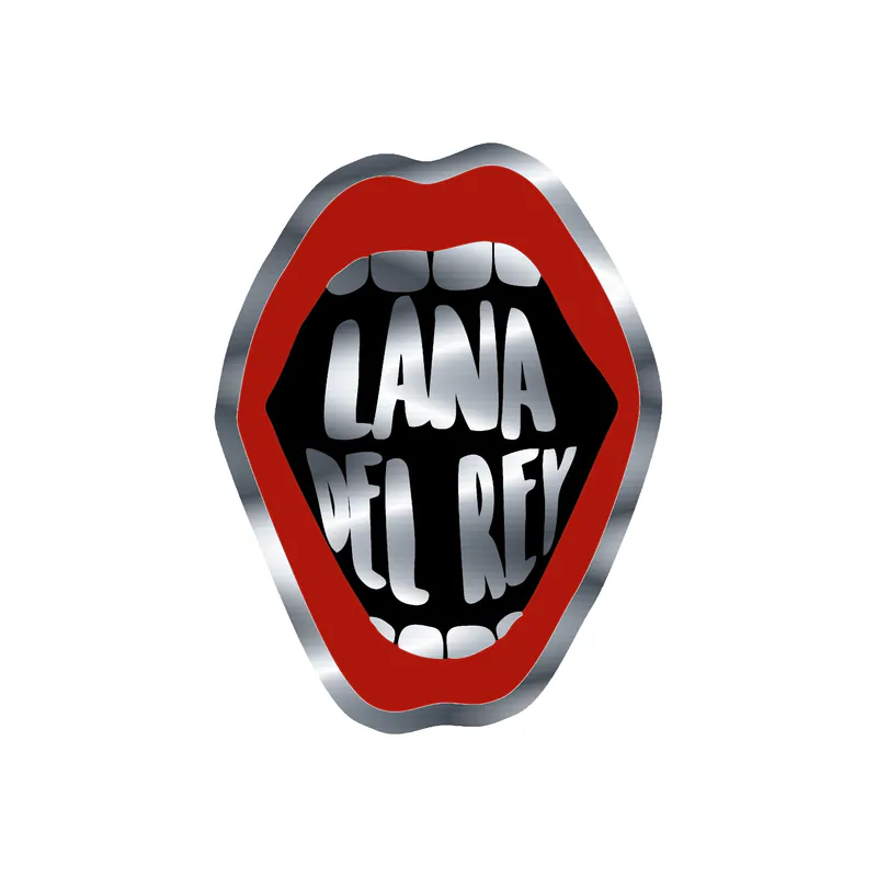 Lana Del Rey - Mouth With Name - Silver Chrome Vinyl Sticker - Custom Size