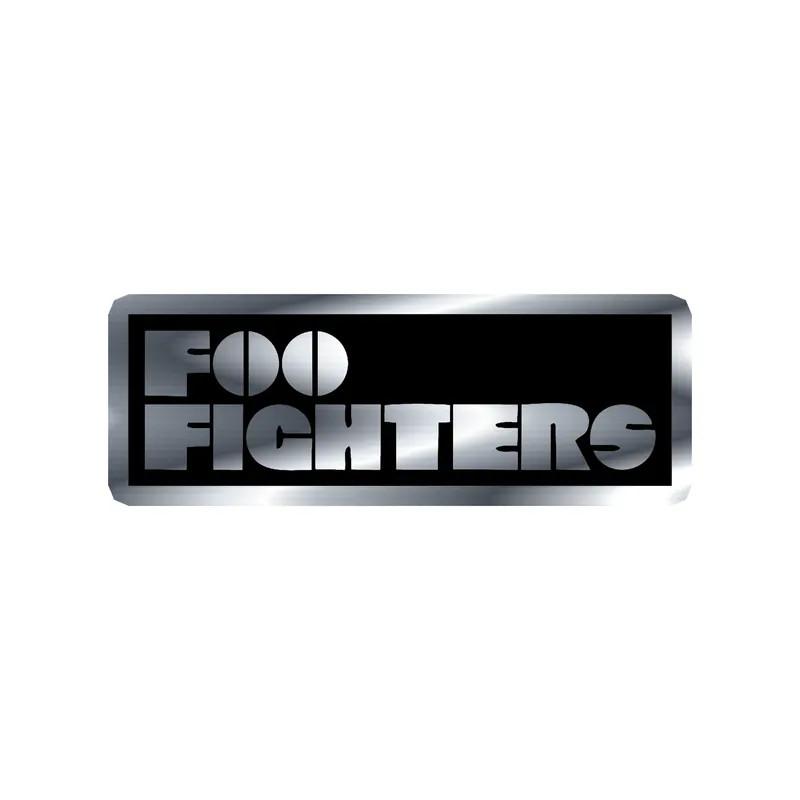 Foo Fighters - Name 2 - Silver Chrome Vinyl Sticker - Custom Size