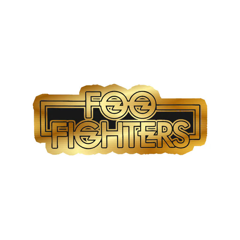 Foo Fighters - Name 3 - Gold Chrome Vinyl Sticker - Custom Size