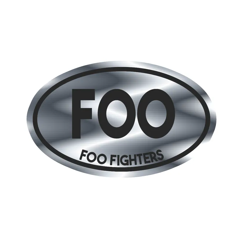 Foo Fighters - Name 4 - Silver Chrome Vinyl Sticker - Custom Size
