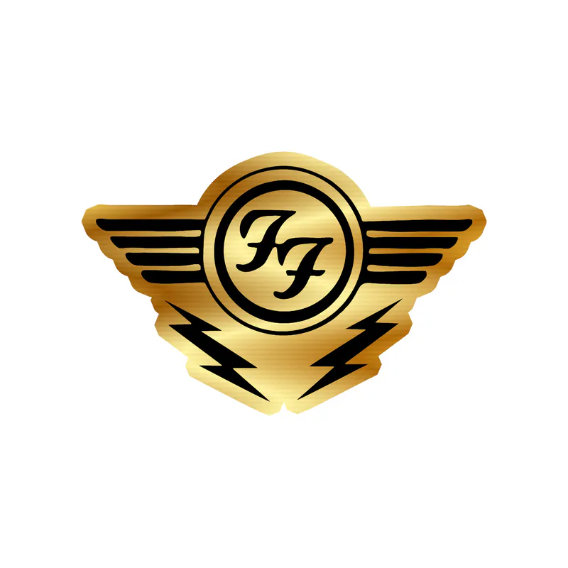 Foo Fighters - Logo 3 - Gold Chrome Vinyl Sticker - Custom Size