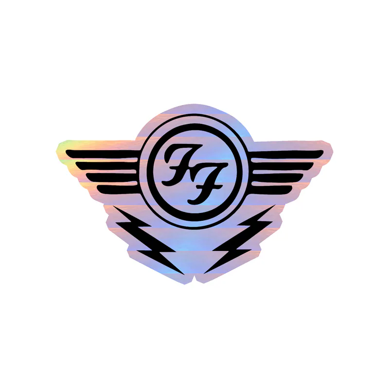 Foo Fighters - Logo 3 - Holographic Vinyl Sticker - Custom Size