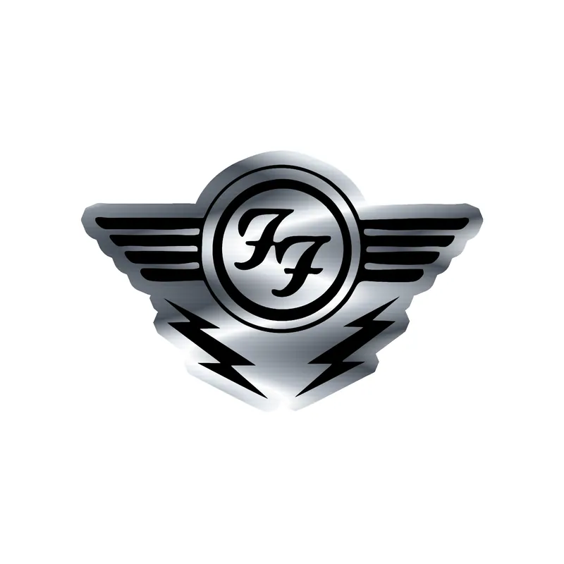 Foo Fighters - Logo 3 - Silver Chrome Vinyl Sticker - Custom Size