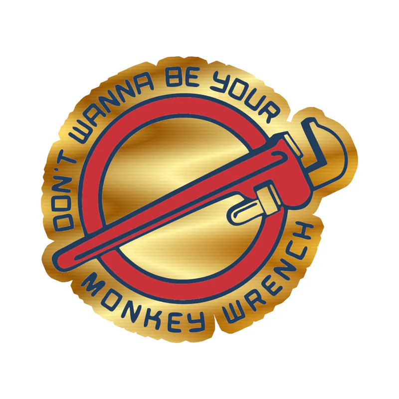 Foo Fighters - Monkey Wrench - Gold Chrome Vinyl Sticker - Custom Size