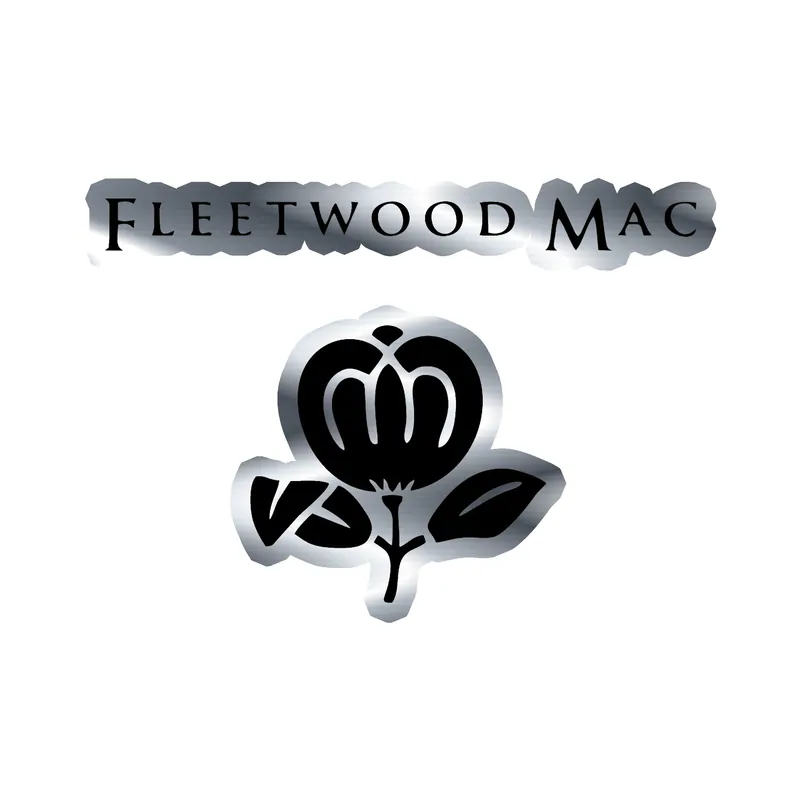Fleetwood Mac - Name With Flower - Silver Chrome Vinyl Sticker - Custom Size