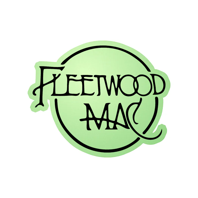 Fleetwood Mac - Name In Circle - Glow in the Dark Vinyl Sticker - Custom Size
