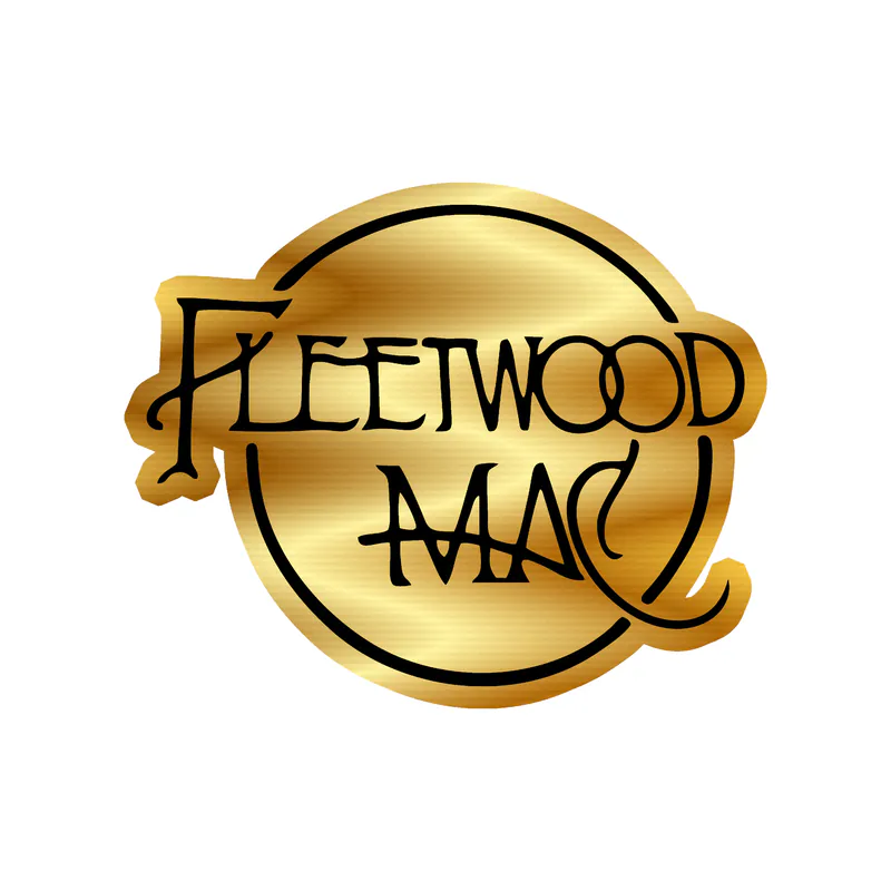 Fleetwood Mac - Name In Circle - Gold Chrome Vinyl Sticker - Custom Size