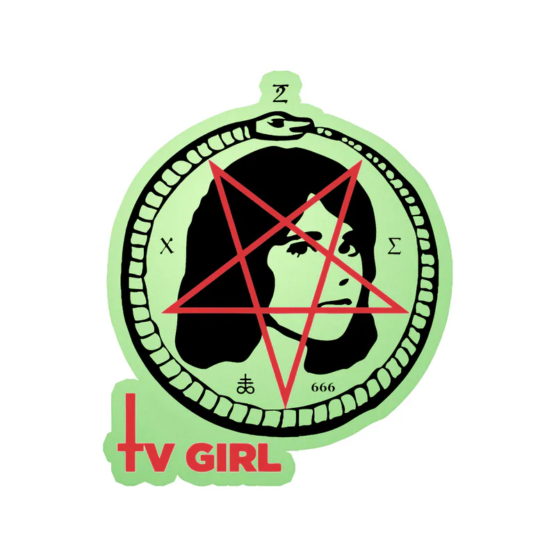 Tv Girl - Satan Girl With Name 2 - Glow in the Dark Vinyl Sticker - Custom Size