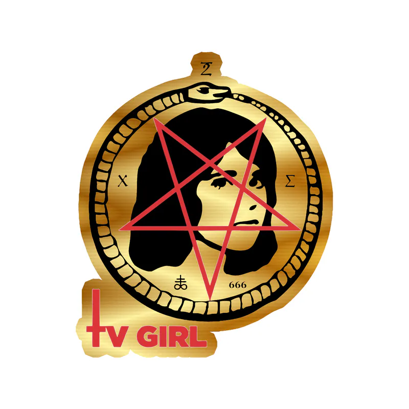 Tv Girl - Satan Girl With Name 2 - Gold Chrome Vinyl Sticker - Custom Size
