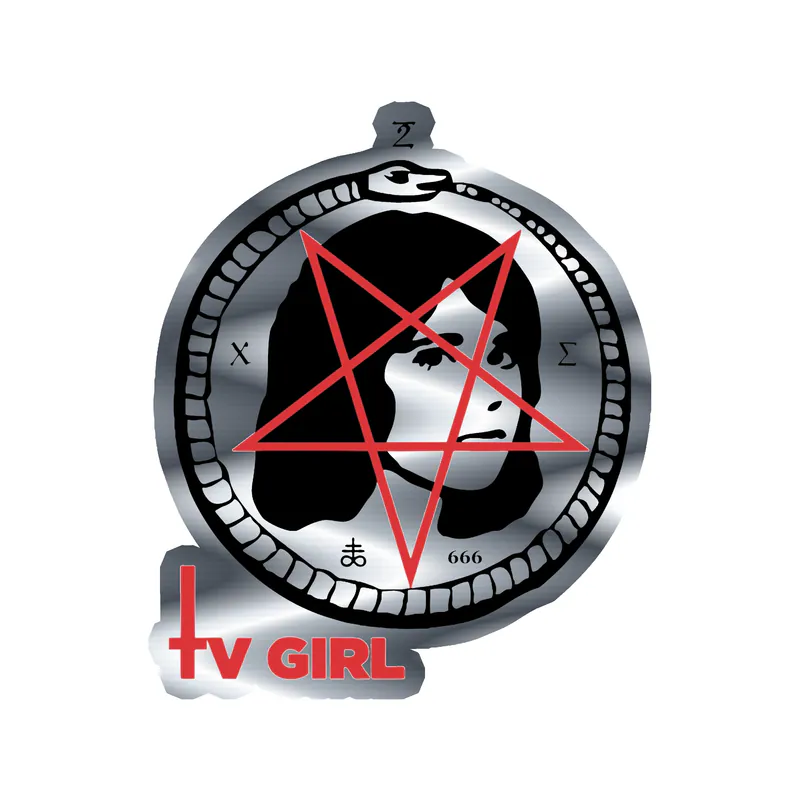 Tv Girl - Satan Girl With Name 2 - Silver Chrome Vinyl Sticker - Custom Size