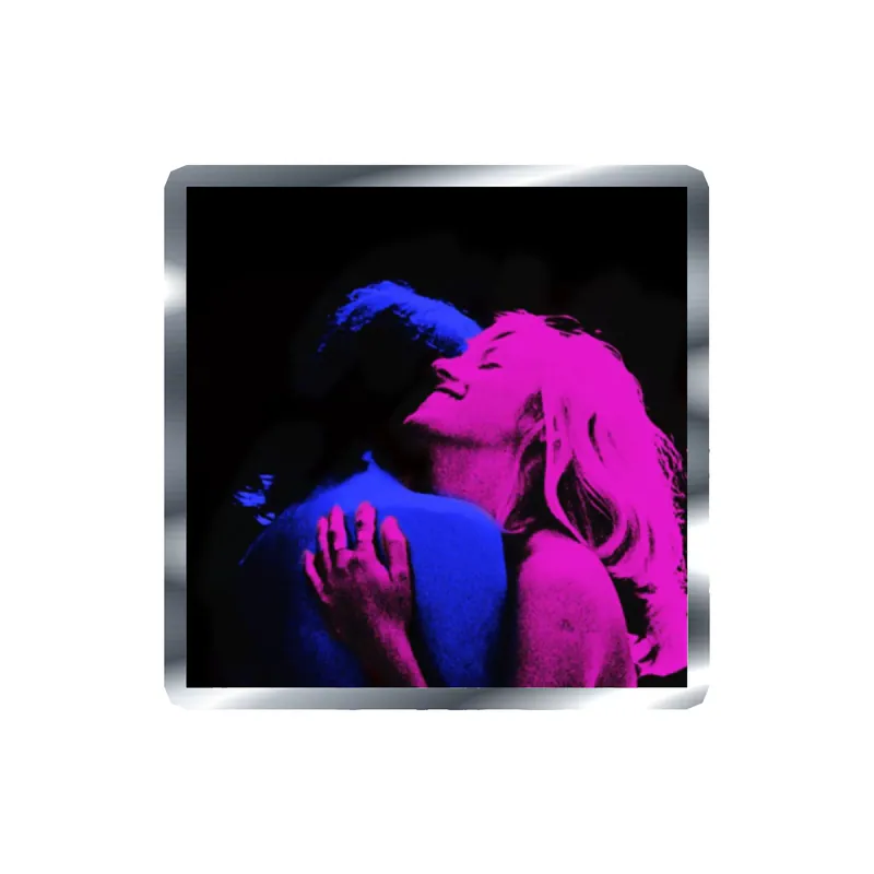 Tv Girl - French Exit Album Cover in Pink And Blue - Silver Chrome Vinyl Sticker - Custom Size