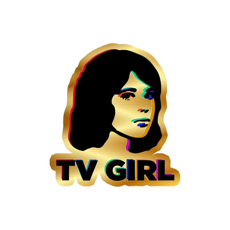 Tv Girl - Death Of A Party Girl - Gold Chrome Vinyl Sticker - Custom Size