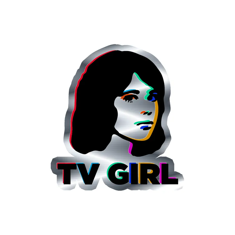 Tv Girl - Death Of A Party Girl - Silver Chrome Vinyl Sticker - Custom Size