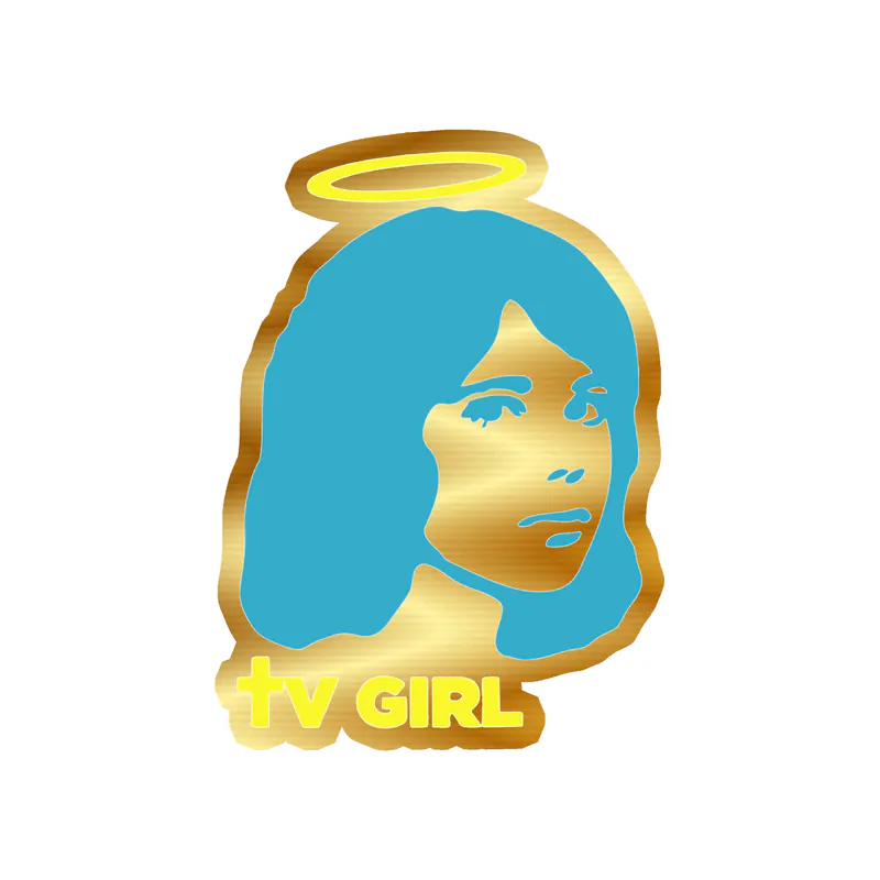 Tv Girl - Angel Girl - Gold Chrome Vinyl Sticker - Custom Size