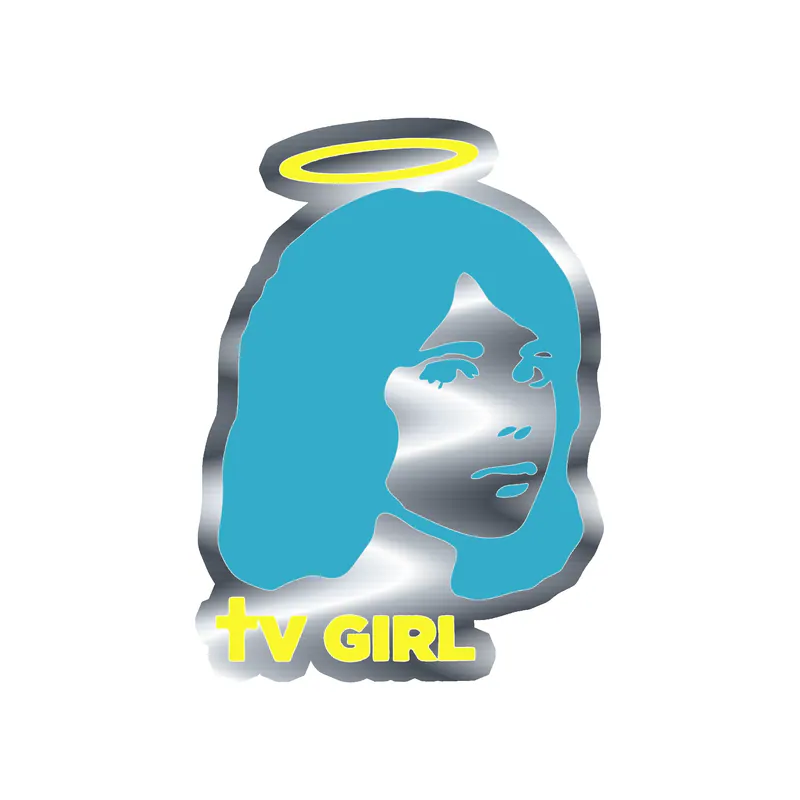 Tv Girl - Angel Girl - Silver Chrome Vinyl Sticker - Custom Size