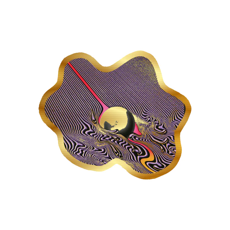 Tame Impala - Currents Album Cover - Gold Chrome Vinyl Sticker - Custom Size