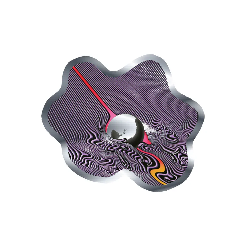 Tame Impala - Currents Album Cover - Silver Chrome Vinyl Sticker - Custom Size