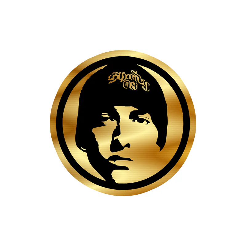 Eminem - Circle - Gold Chrome Vinyl Sticker - Custom Size