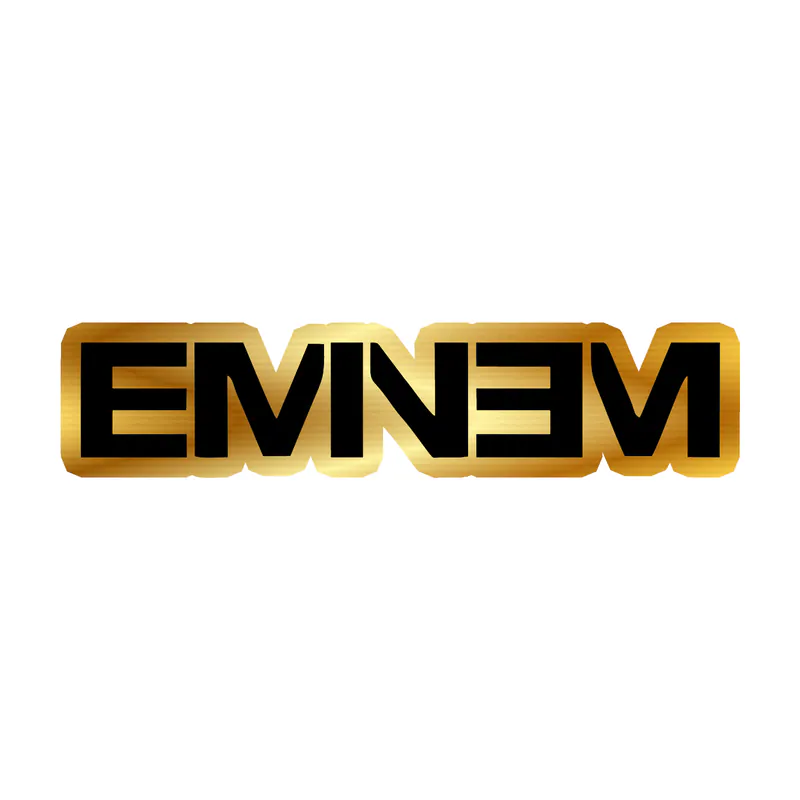 Eminem - Name 2 - Gold Chrome Vinyl Sticker - Custom Size