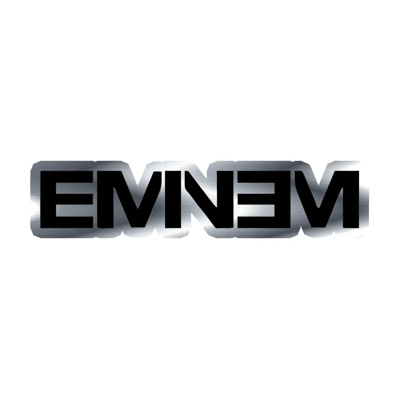 Eminem - Name 2 - Silver Chrome Vinyl Sticker - Custom Size