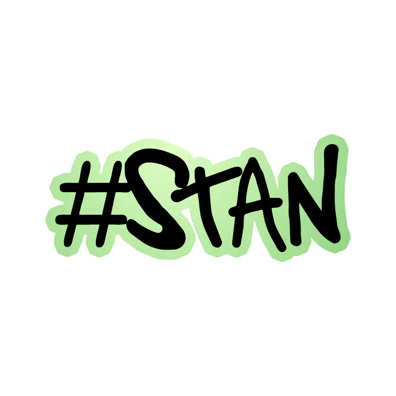 Eminem - #STAN - Glow in the Dark Vinyl Sticker - Custom Size