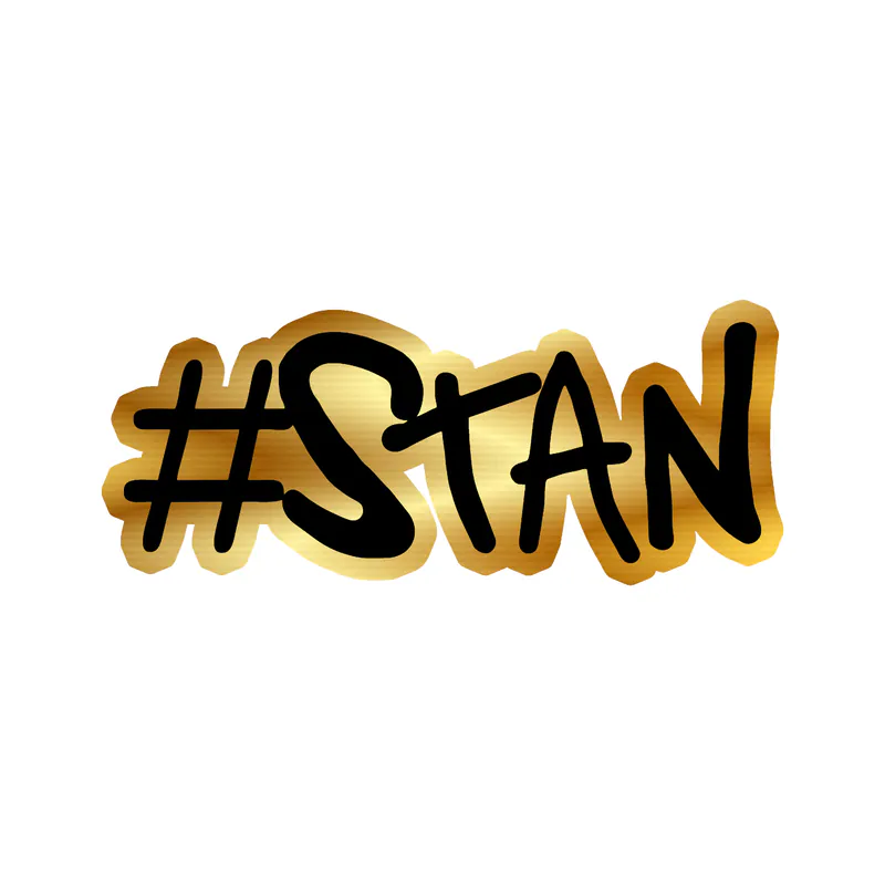 Eminem - #STAN - Gold Chrome Vinyl Sticker - Custom Size