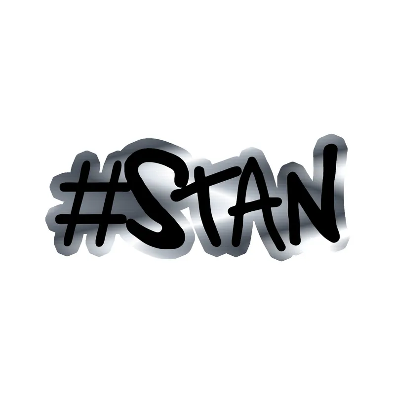 Eminem - #STAN - Silver Chrome Vinyl Sticker - Custom Size