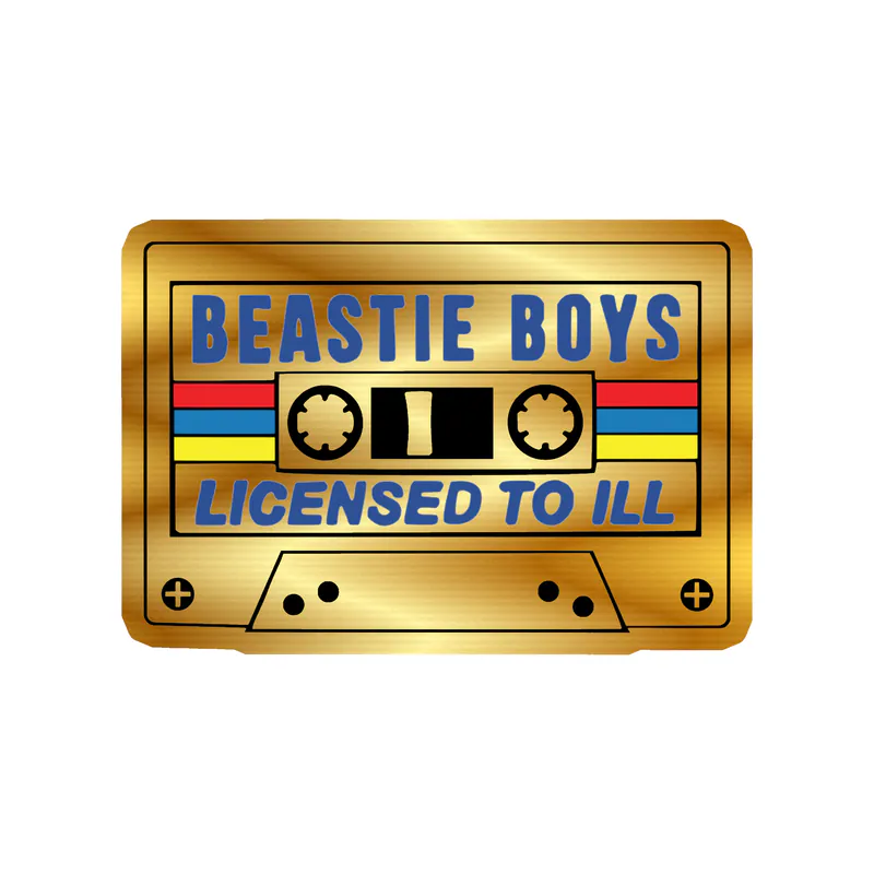 Beastie Boys - Licensed To ill Cassette Tape - Gold Chrome Vinyl Sticker - Custom Size
