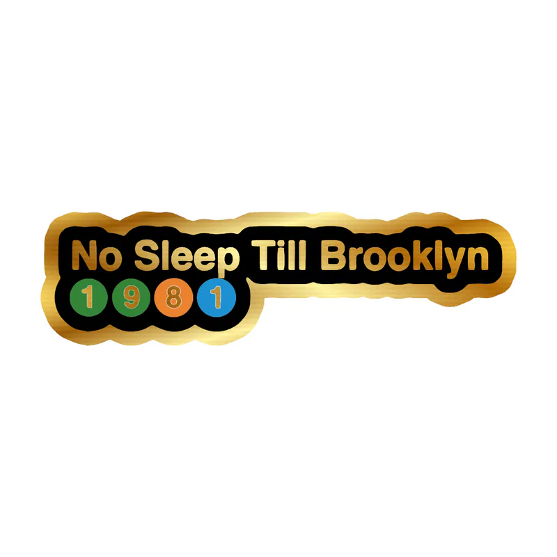 Beastie Boys - No Sleep Till Brooklyn - Gold Chrome Vinyl Sticker - Custom Size
