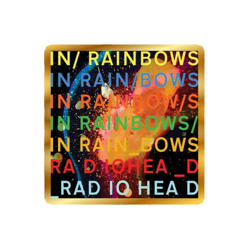 Radiohead - In Rainbows Album Cover - Gold Chrome Vinyl Sticker - Custom Size