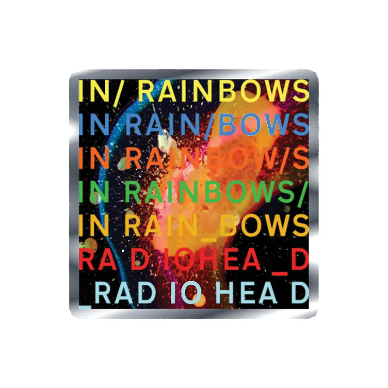 Radiohead - In Rainbows Album Cover - Silver Chrome Vinyl Sticker - Custom Size