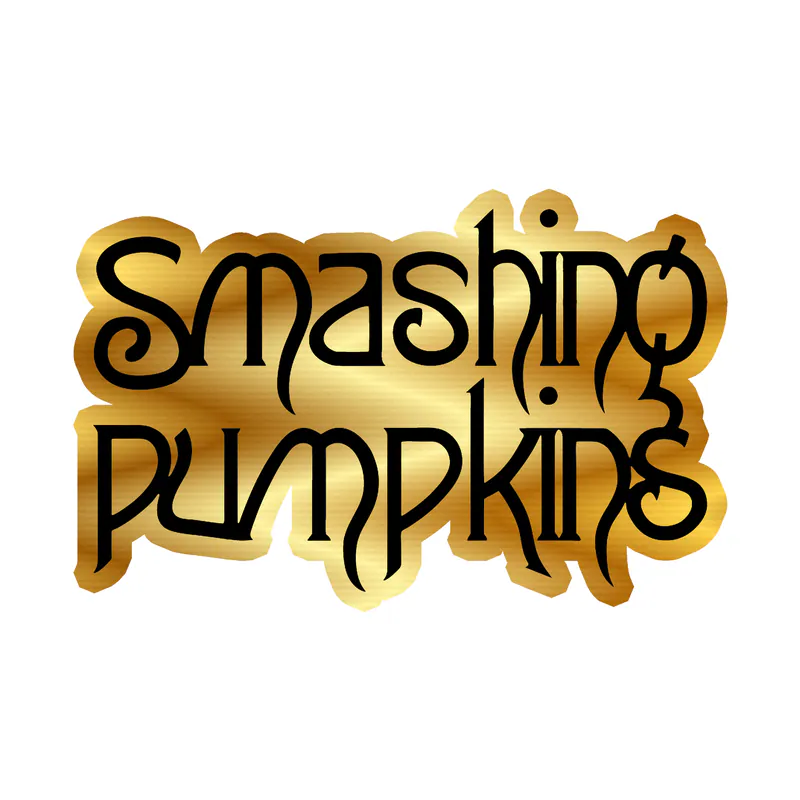 The Smashing Pumpkins - Star With Name - Gold Chrome Vinyl Sticker - Custom Size