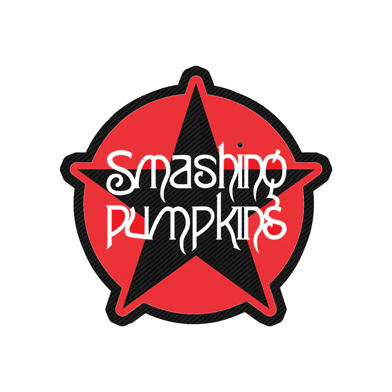 The Smashing Pumpkins - Star in Circle - Carbon Fiber Vinyl Sticker - Custom Size